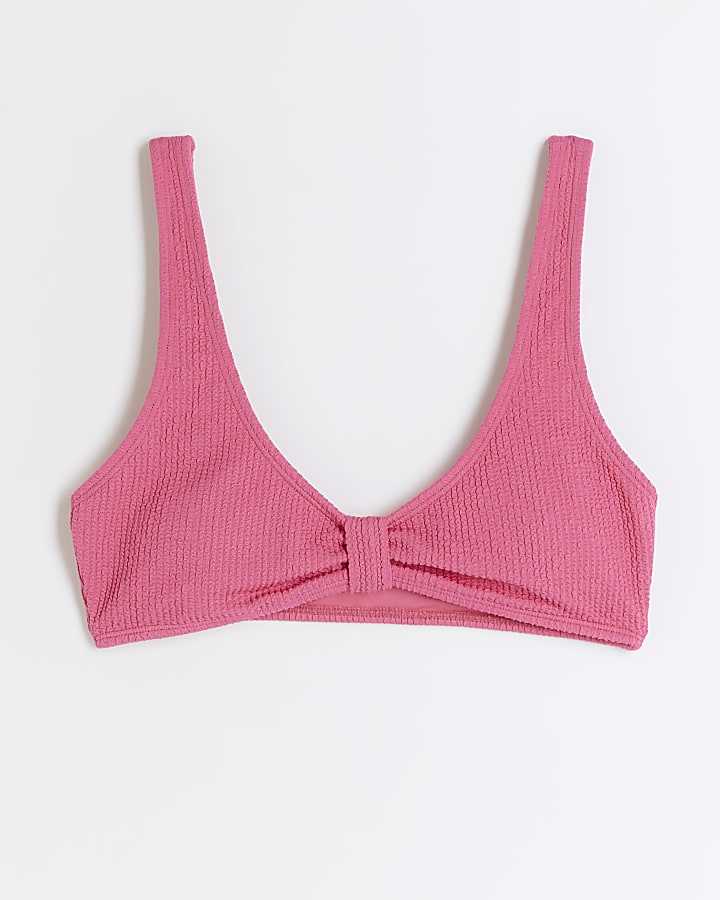 Pink Knot Cami Bikini Top River Island