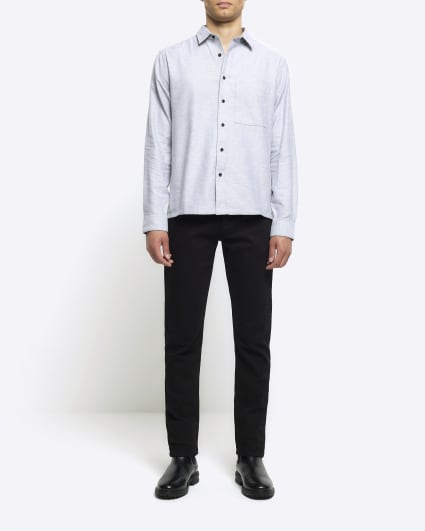Grey regular fit long sleeve shirt