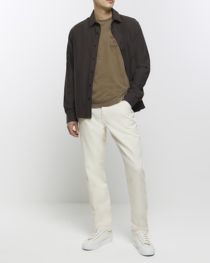 Washed brown oversized fit graphic t-shirt
