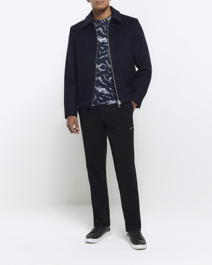 Navy regular fit camo t-shirt