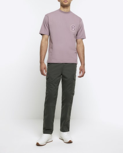 Pink regular fit Japanese graphic t-shirt