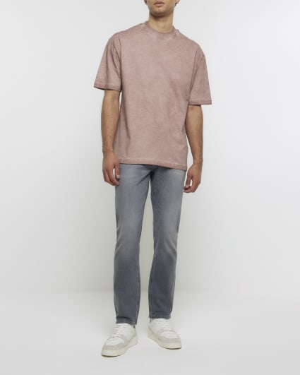 Washed pink oversized fit t-shirt