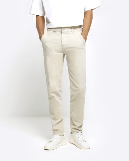 Ecru slim fit jeans