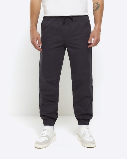 Grey slim fit pull on trousers