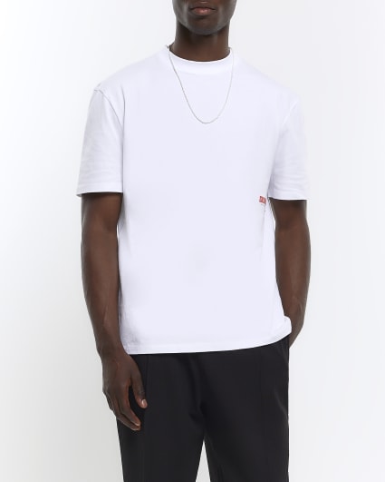 White regular fit cocktail graphic t-shirt