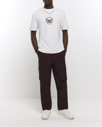Ecru regular fit butterfly graphic t-shirt