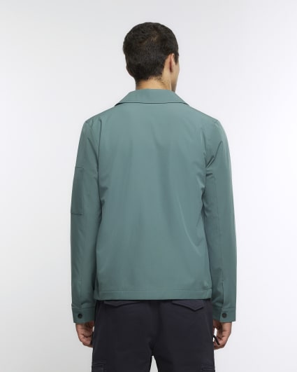 Green regular fit tech overshirt