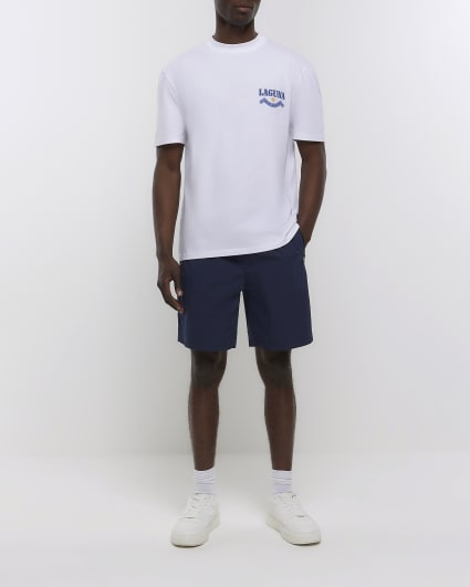 White regular fit Laguna graphic t-shirt