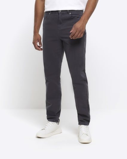 Grey tapered fit jeans