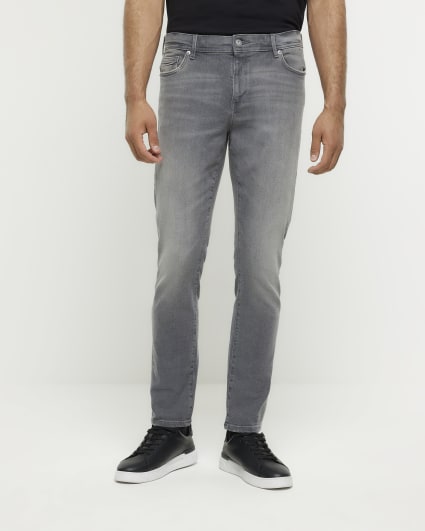 Grey skinny fit faded jeans
