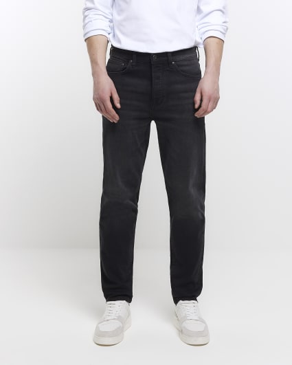 Black tapered fit jeans