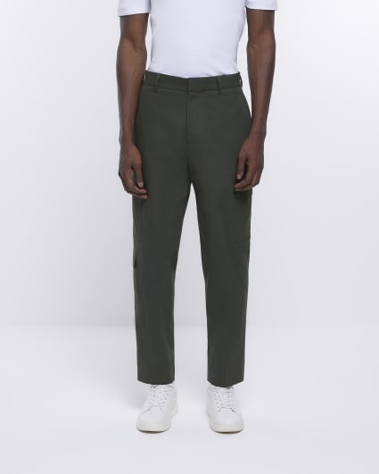 Khaki Slim Fit Cargo Trousers