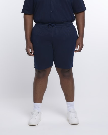 Big & Tall slim fit plisse shorts