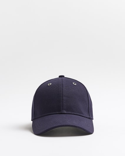 Navy canvas embroidered cap