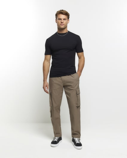 Black multipack of 5 muscle fit t-shirts