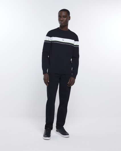 Black slim fit striped jumper