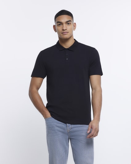 Black Multipack of 4 Slim fit polo shirts