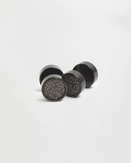 Black stone detail earrings