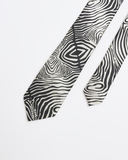 Black zebra print tie