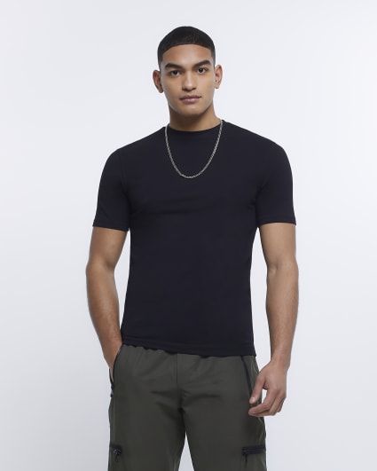 Black and White Muscle Fit T-shirt 2 Pack