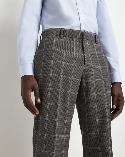 Grey Slim fit Check suit trousers