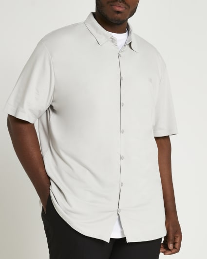Big & Tall grey jersey short sleeve shirt