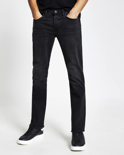 Washed black bootcut fit jeans