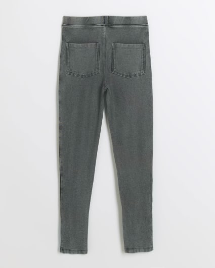 Girls grey pocket detail jeggings