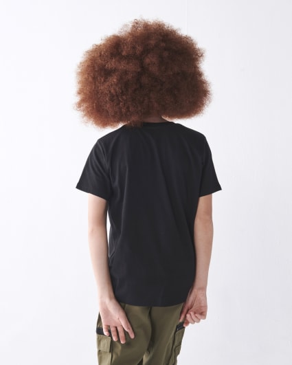 Boys Black Embroidered t-shirt