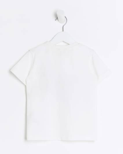 Mini boys white graphic t-shirt