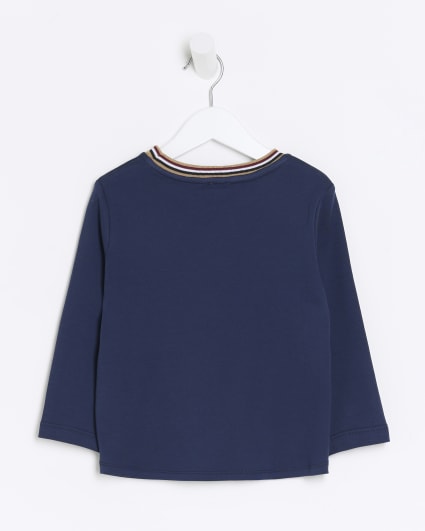 Mini boys navy RI long sleeve t-shirt