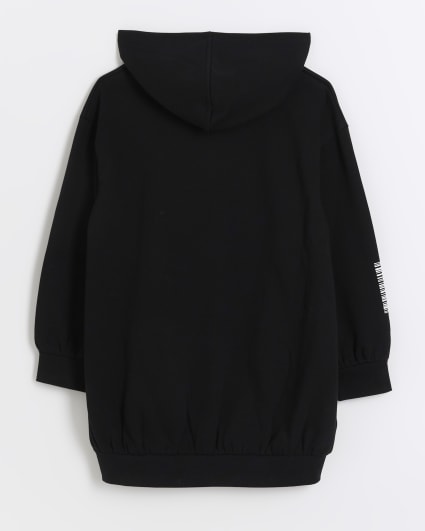 Girls black NY sequin oversized hoodie