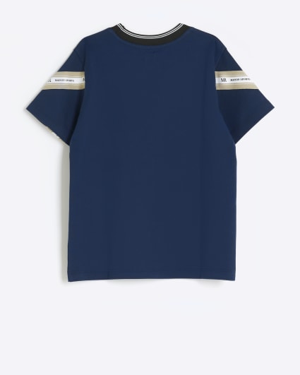 Boys navy Maison Riviera taped t-shirt