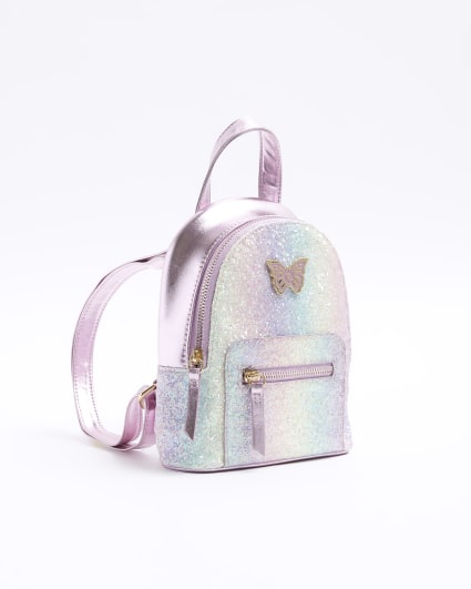 Girls pink glitter ombre backpack