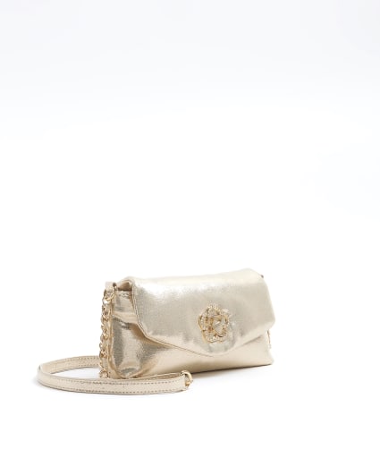 Girls gold metallic cross body bag