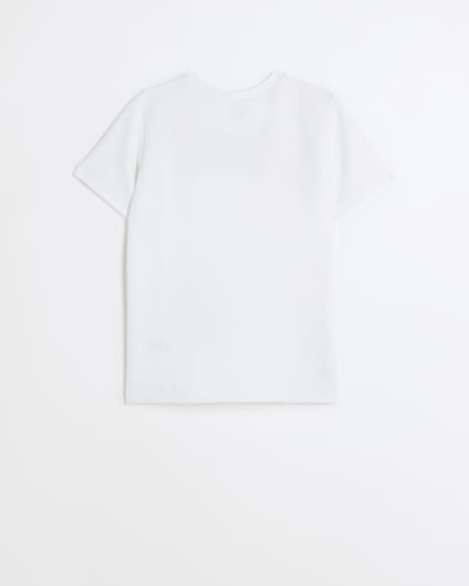 Boys white textured t-shirt