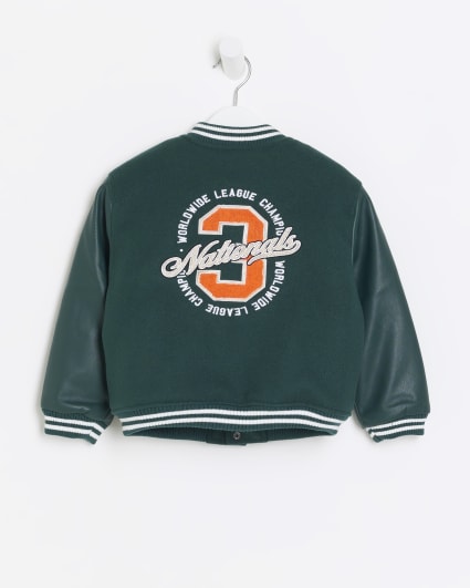 Mini boys green borg lined bomber jacket