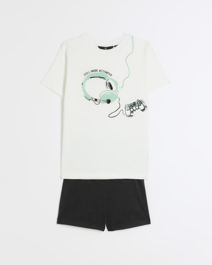 Boys cream gamer pyjama set