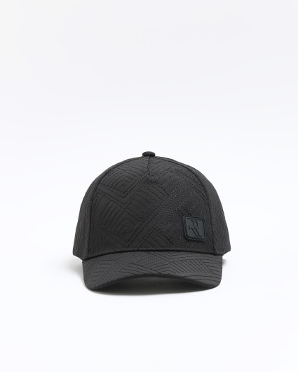 Mini boys black quilted cap