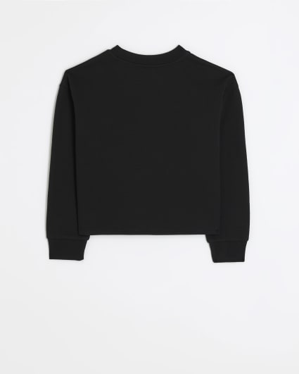 Girls black plain sweatshirt