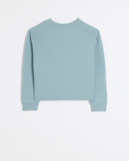 Girls blue plain sweatshirt