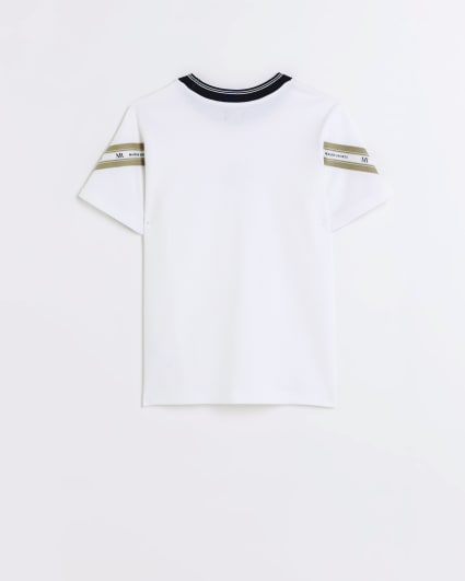 Boys white Maison Riviera taped t-shirt