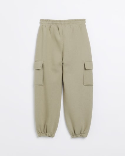 Girls Khaki Cargo Pocket Joggers