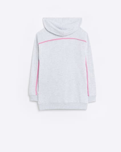 Girls Grey PINEAPPLE Ombre Logo Hoodie