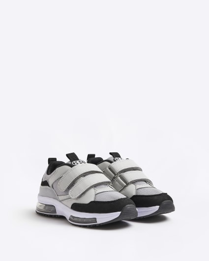 Boys Grey Velcro Bubble Sole Trainers