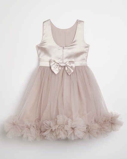 Girls pink embellished tulle dress