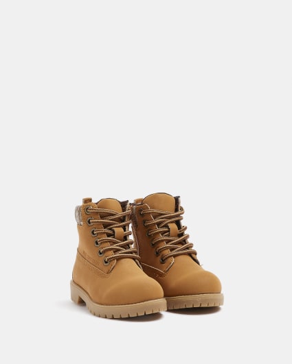 Mini Brown Jacquard Ankle Boots