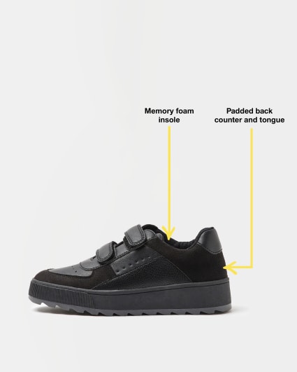 Boys black velcro plimsolls
