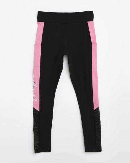 Girls pink Pineapple panelled leggings