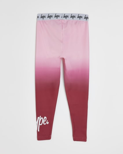 Girls pink HYPE ombre leggings